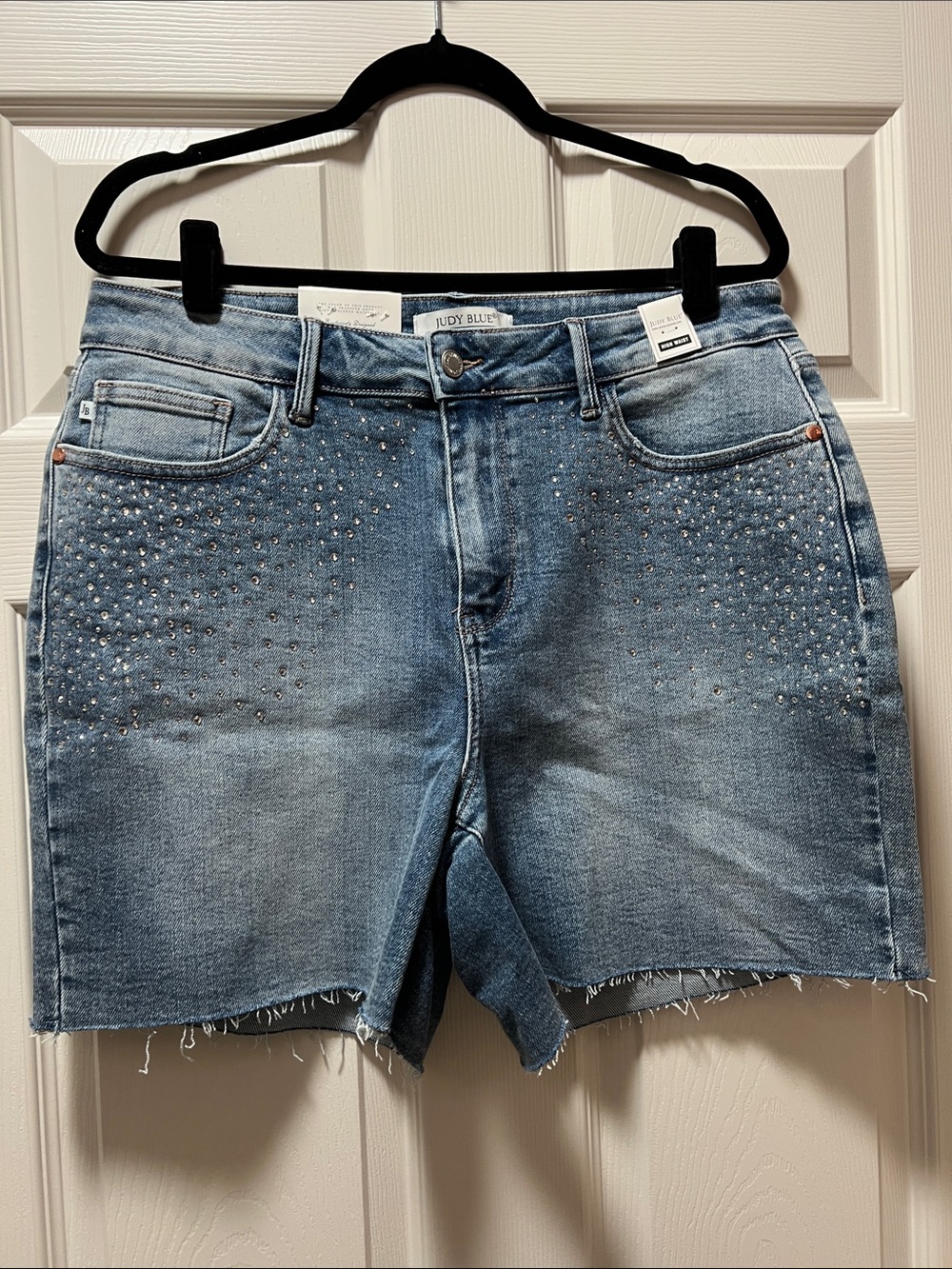 NWT Judy Blue Light Blue Studded Denim Cutoff Shorts